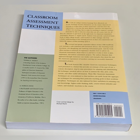 CLASSROOM ASSESSMENT TECHNIQUES A Handbook For College Teachers Paperback Book - Picture 8 of 8